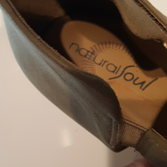 Natural Soul tan nubuck peep toe open side… - Picture 6 of 7